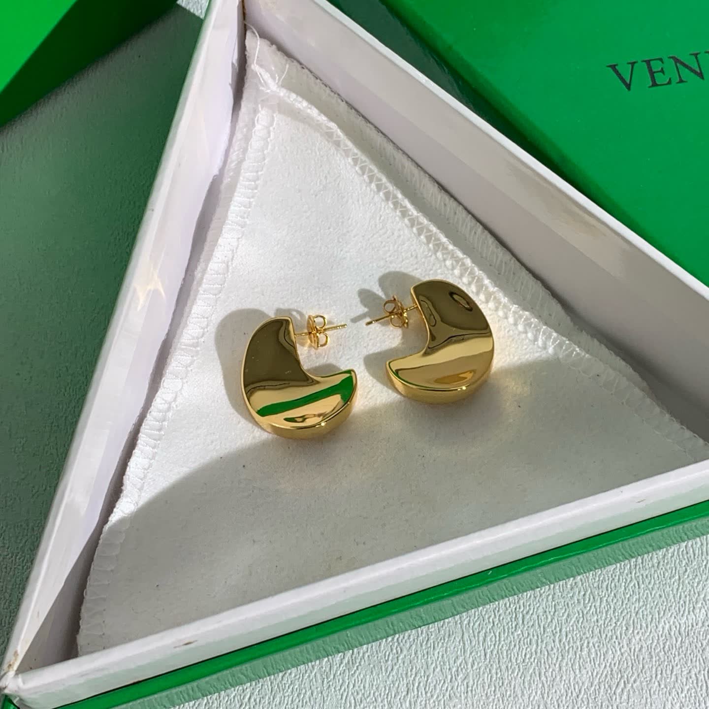 Bottega Veneta Gold Hoop Earrings